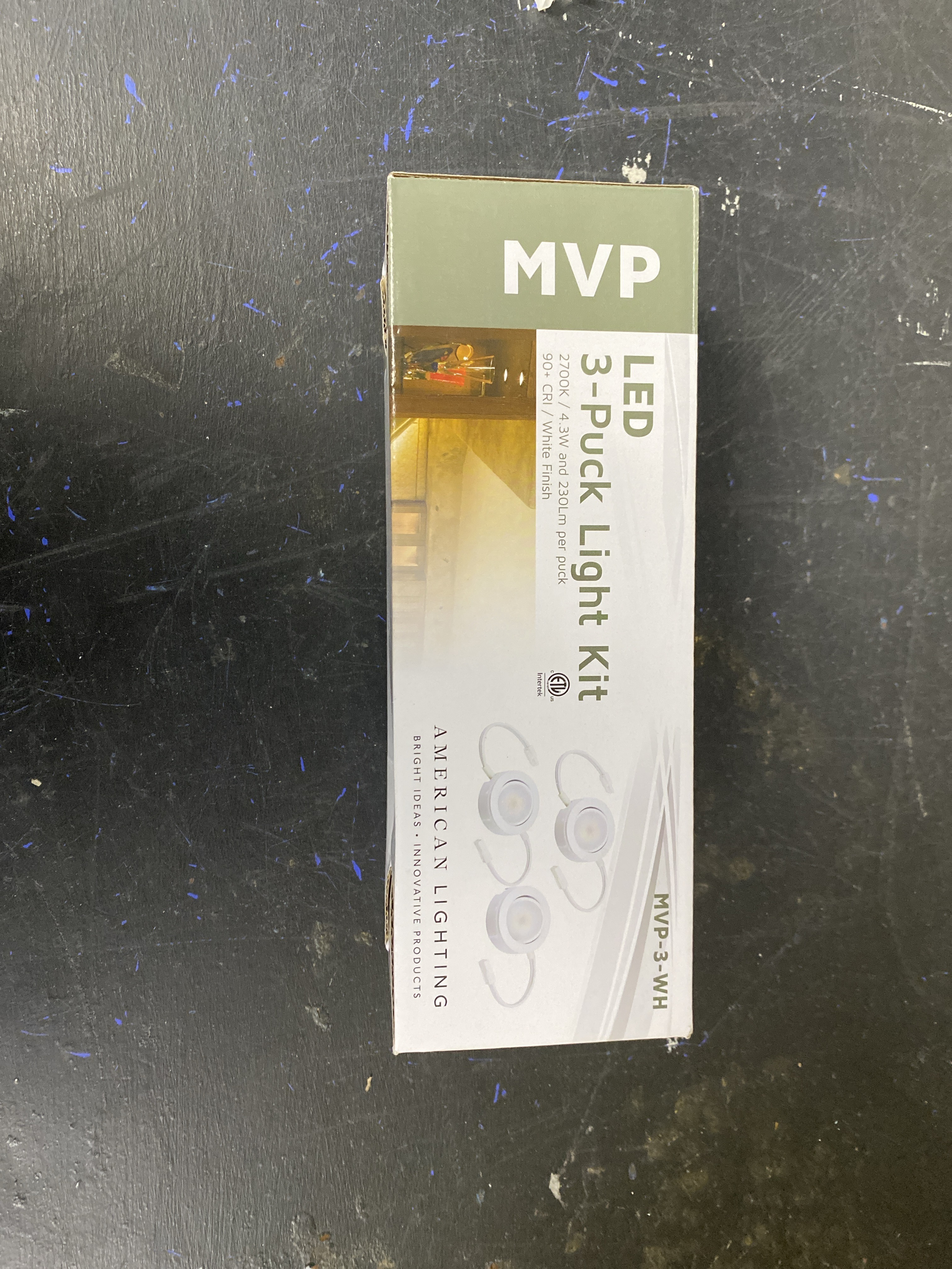 Actual inventory photograph: American Lighting MVP-3-WH MVP Puck Light 2-3/4" Wide LED Pack - White