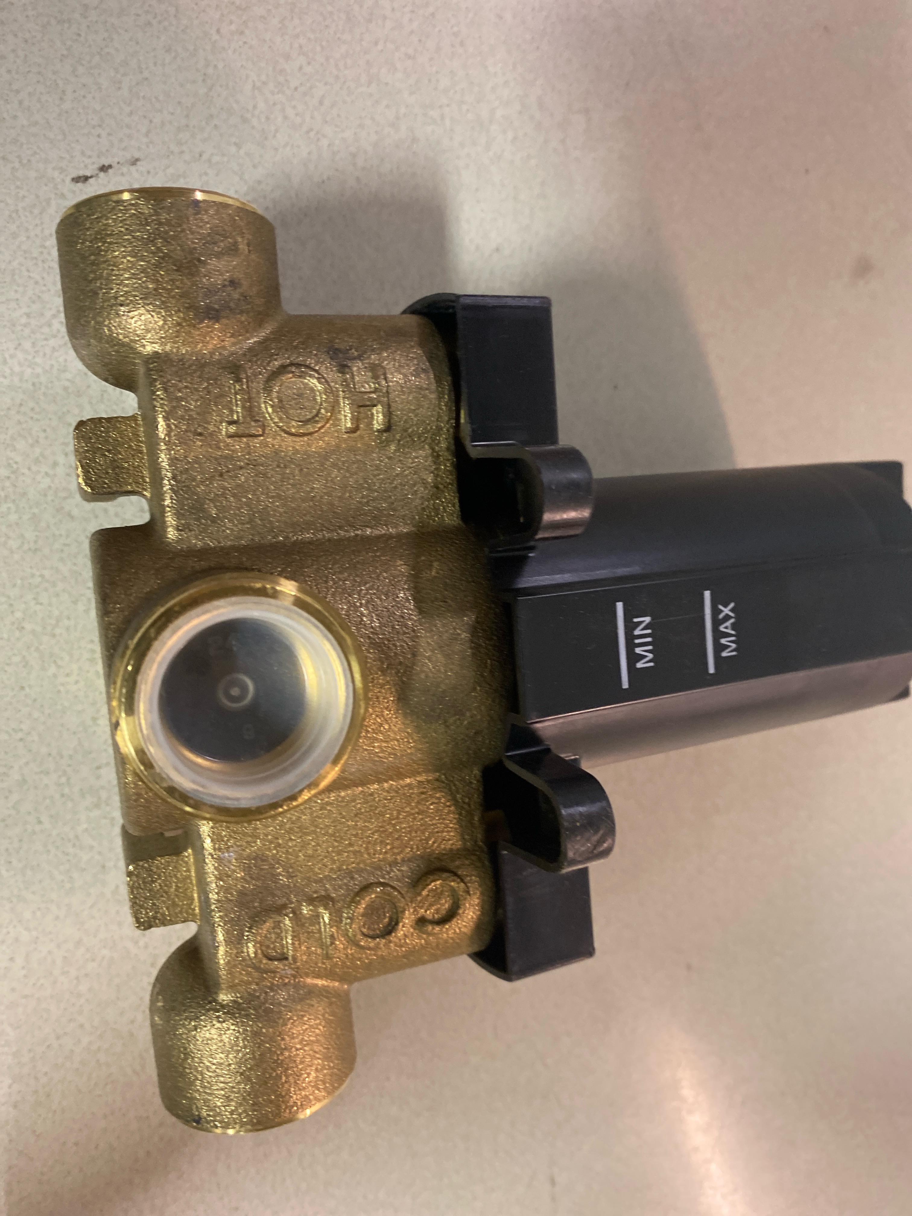 Actual inventory photograph: Newport Brass 1-540 Tub and Shower Thermostatic Rough-In Valve with 3/4" NPT Outlet - N/A