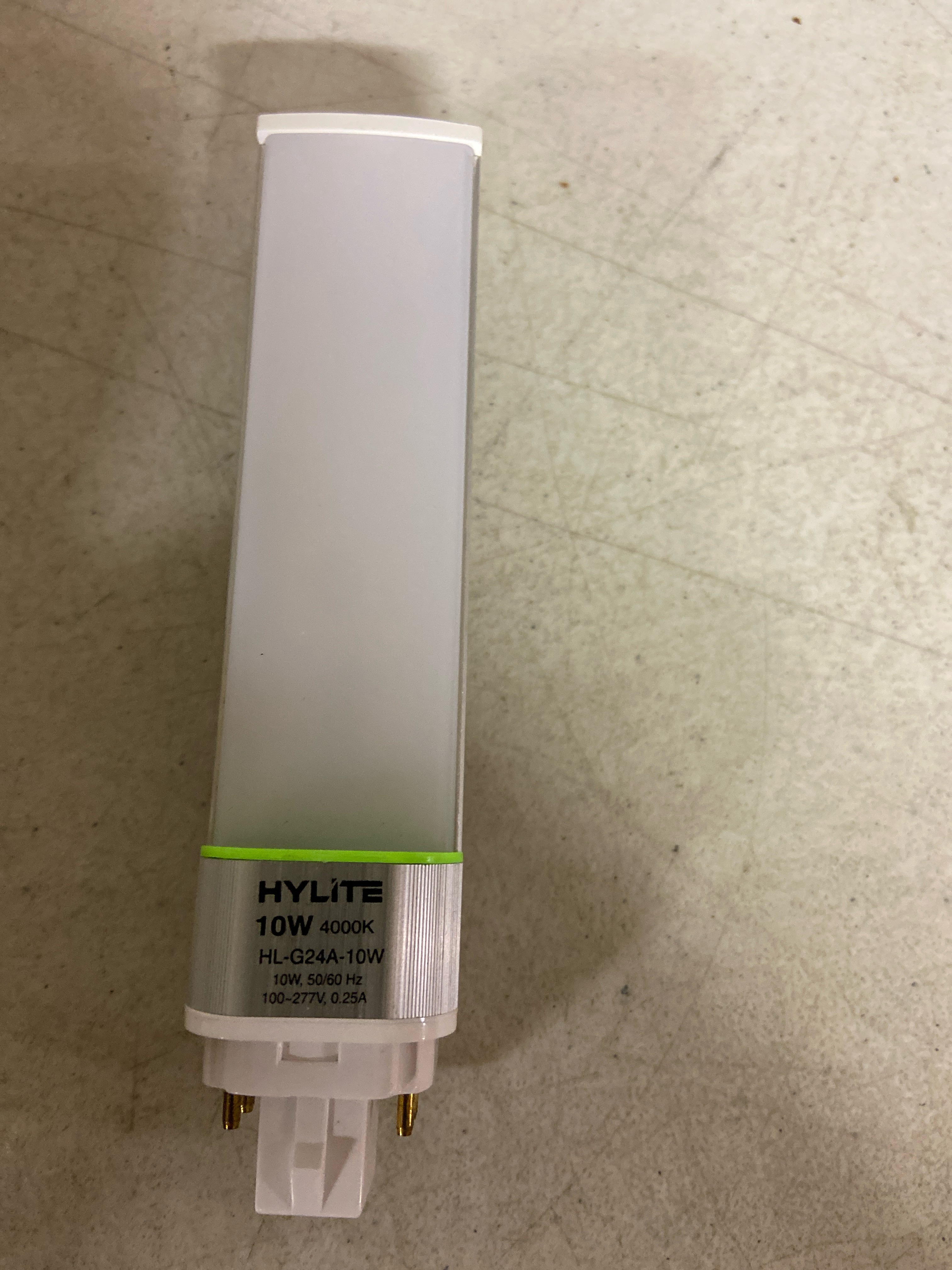 Actual inventory photograph: Hylite LED Repl Lamp for 18W/26W/32W PL C, PK10
