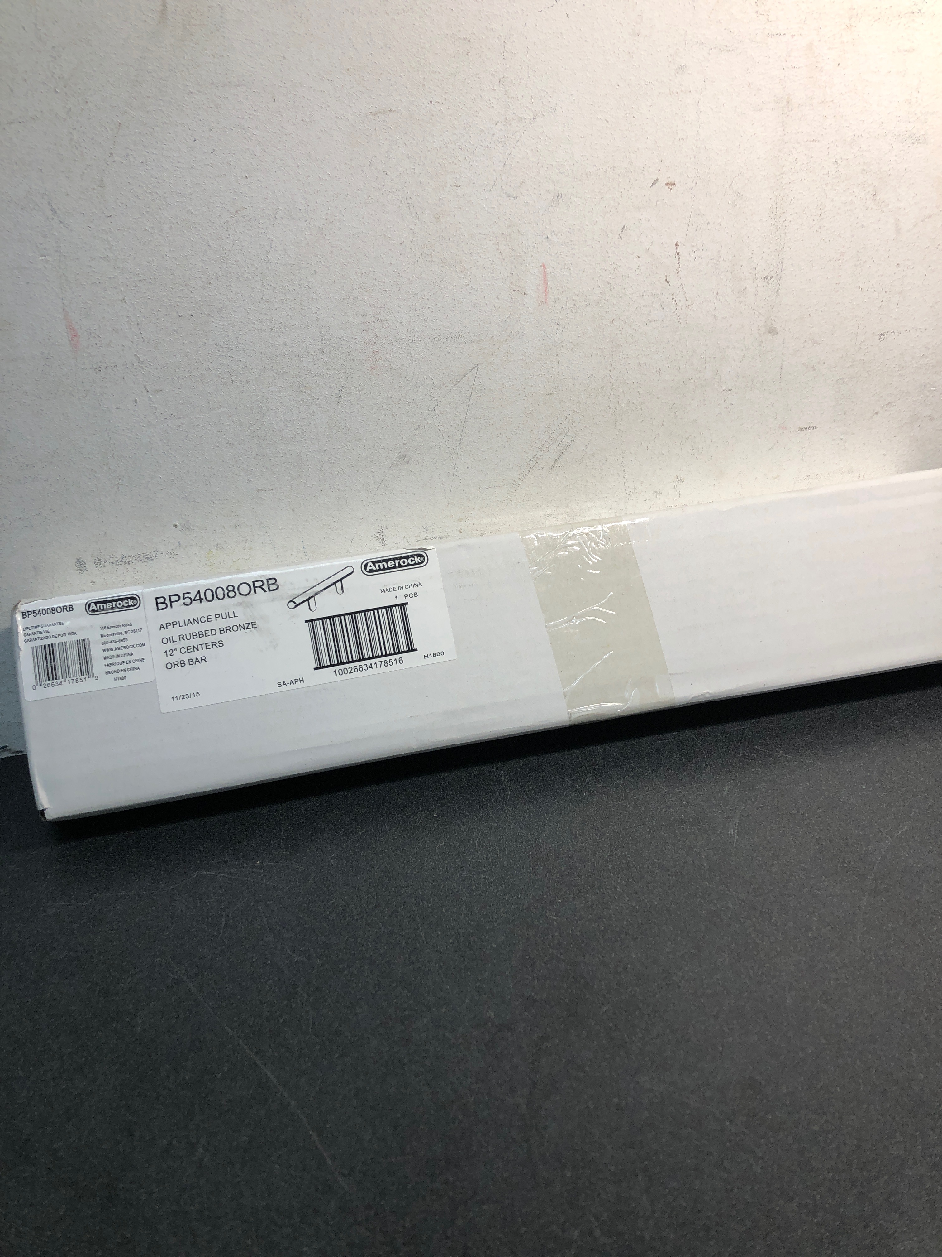 Actual inventory photograph: Amerock BP54008ORB Bar Pulls 12 Inch Center to Center Appliance Pull - Oil Rubbed Bronze