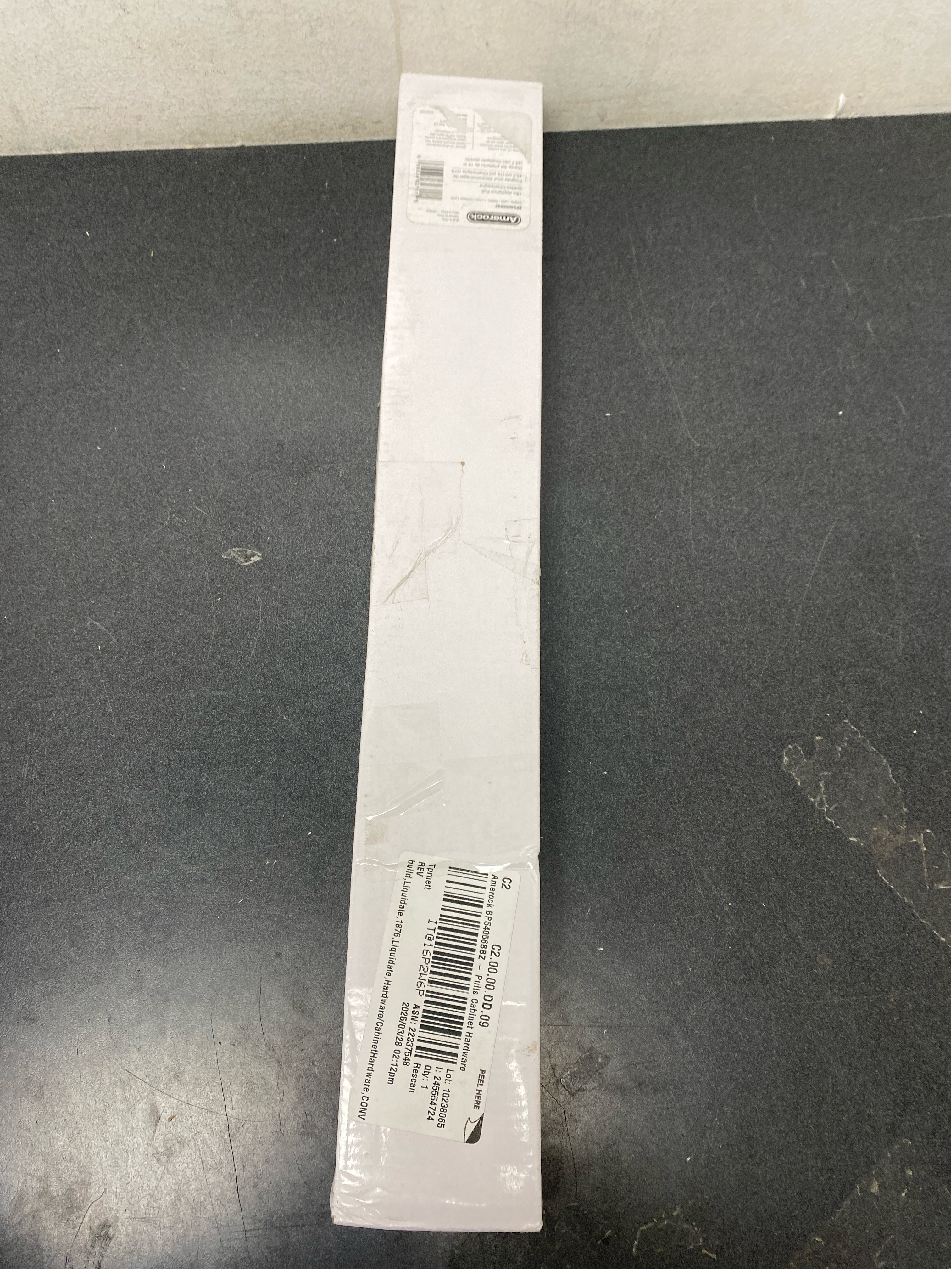 Actual inventory photograph: Amerock BP54056BBZ Renown 18 in. (457mm) Traditional Golden Champagne Arch Appliance Pull