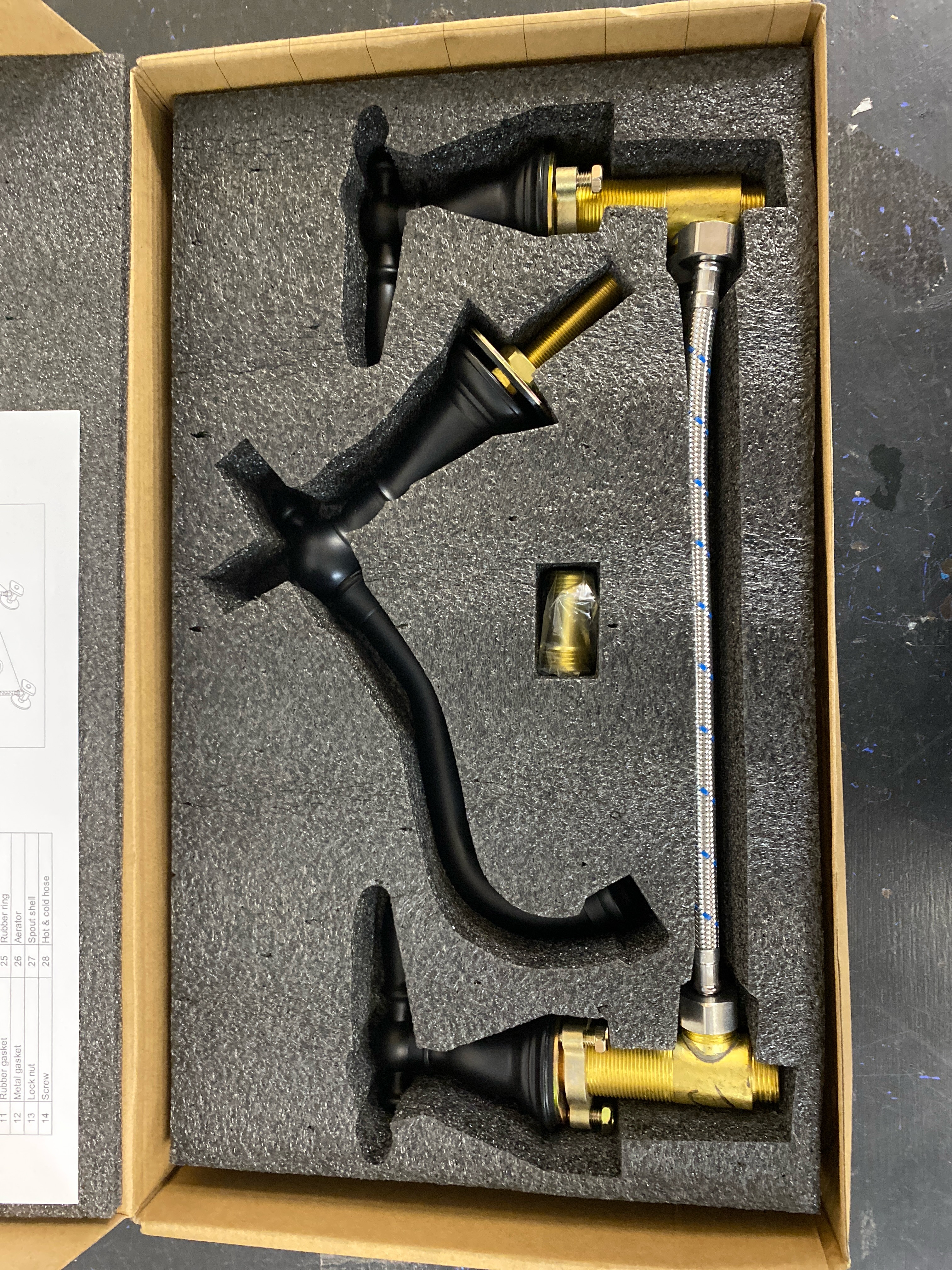 Actual inventory photograph: Vinnova 113123-BAF-MB Corella Bathroom Faucet, Matte Black