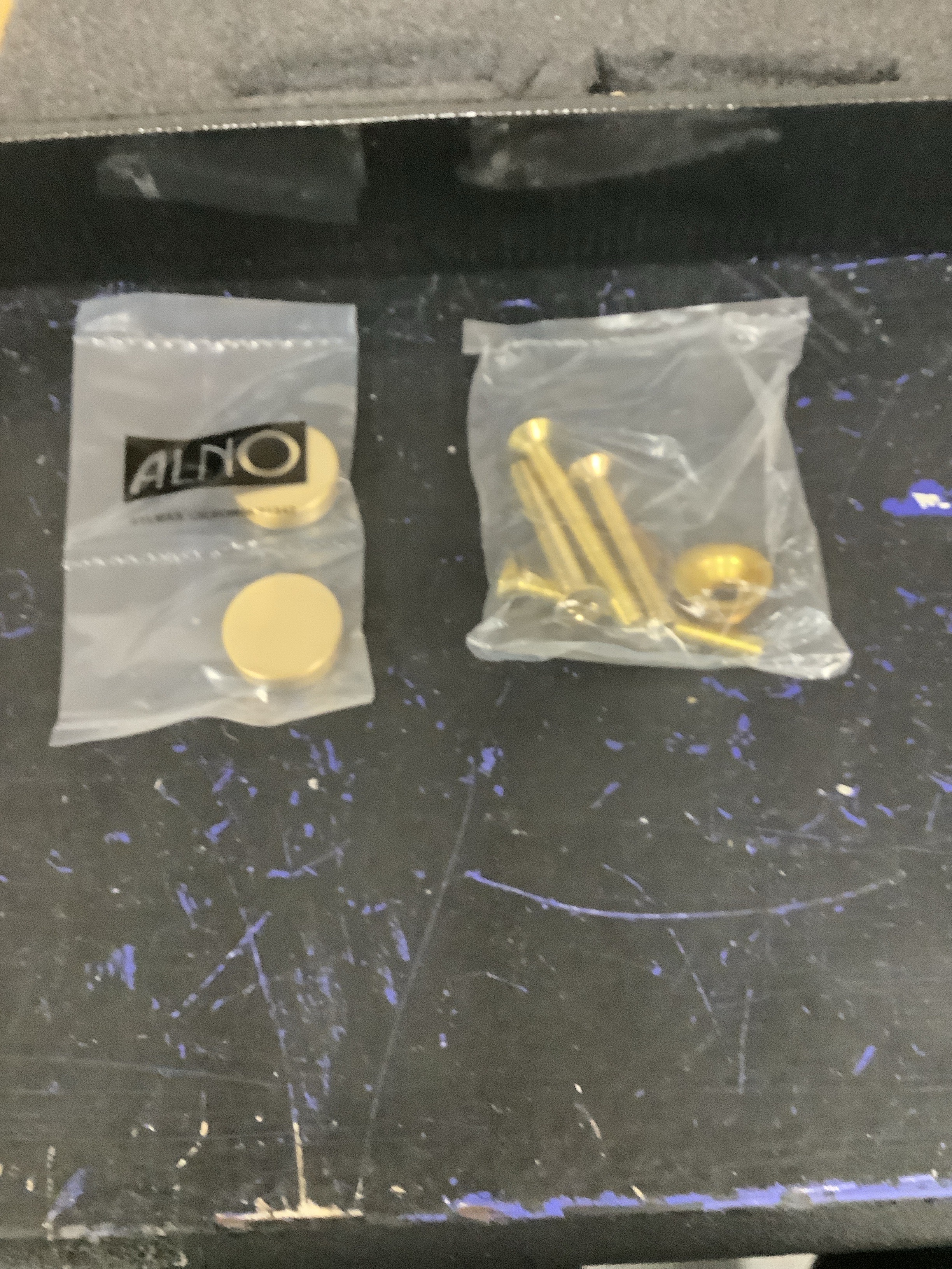 Actual inventory photograph: Alno D860-12-SB Contemporary Acrylic 12 Inch Center to Center Large Cabinet Handle / Drawer Pull - Satin Brass