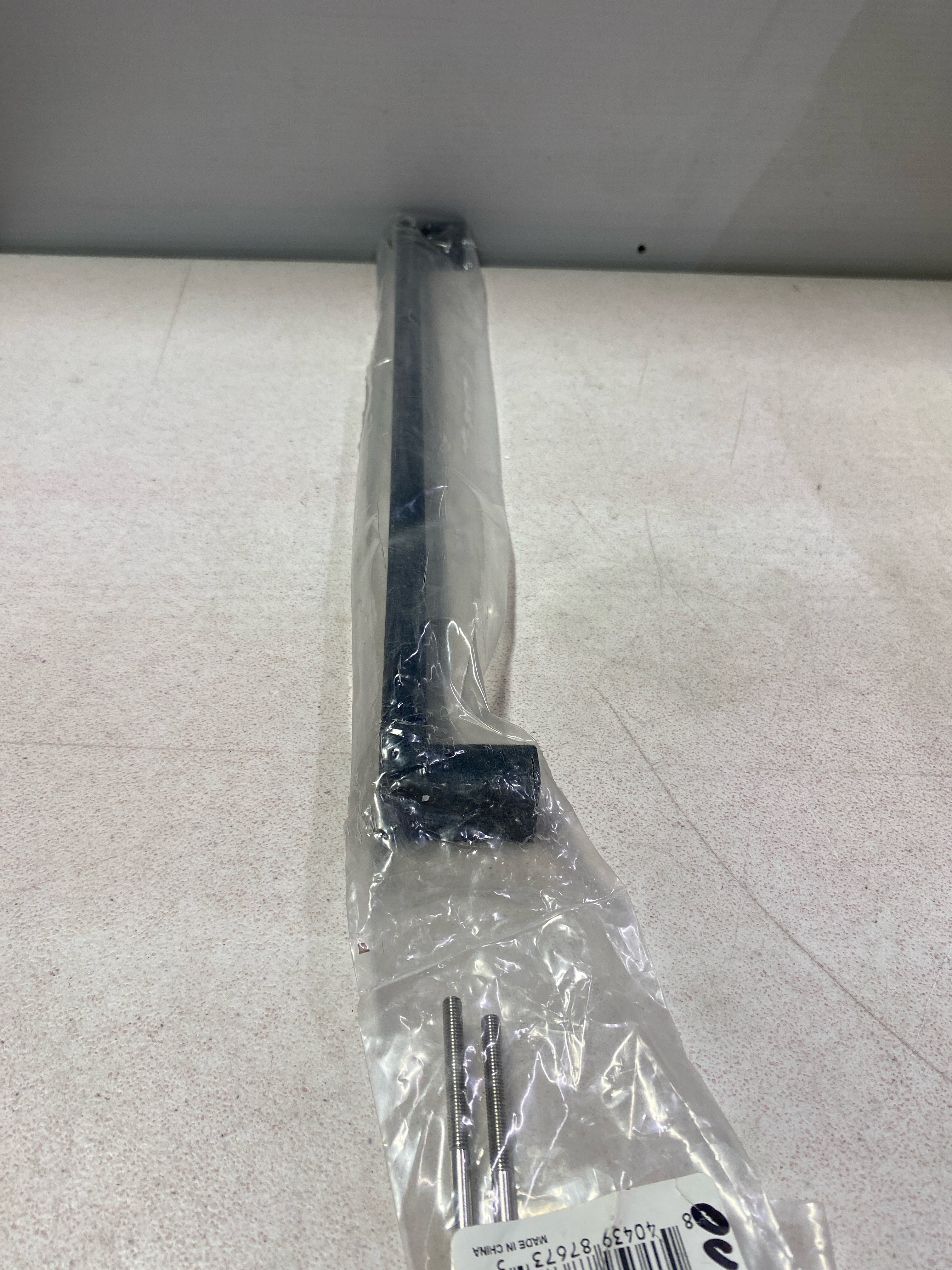 Actual inventory photograph: Emtek BTB86722US19 Keaton 18 Inch Center to Center Appliance Pull Set from the Modern Rectangular Collection - Back to Back Mounting - Flat Black