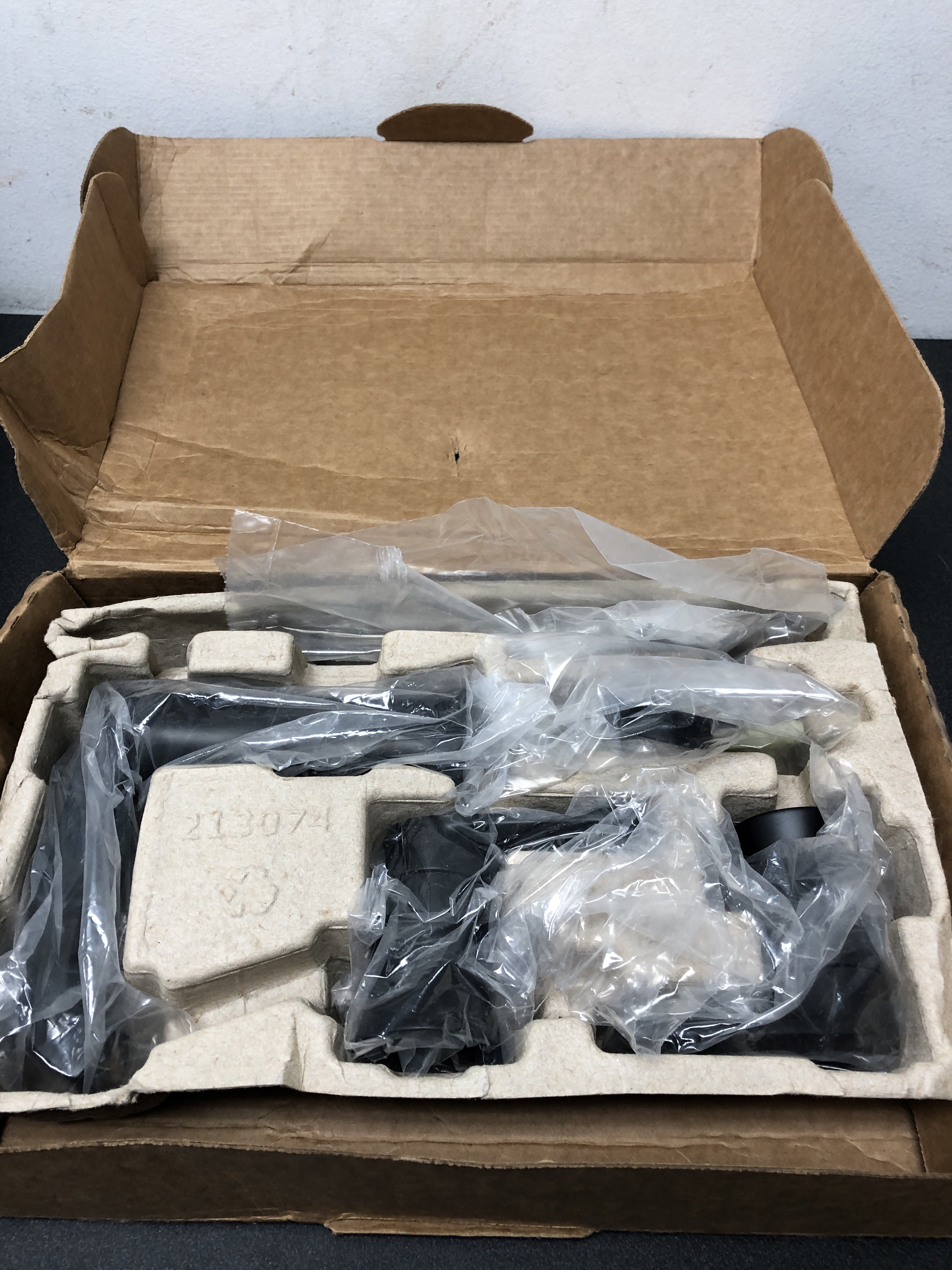 Actual inventory photograph: Moen T6708BL Genta LX 8 in. Widespread Double Handle Bathroom Faucet in Matte Black