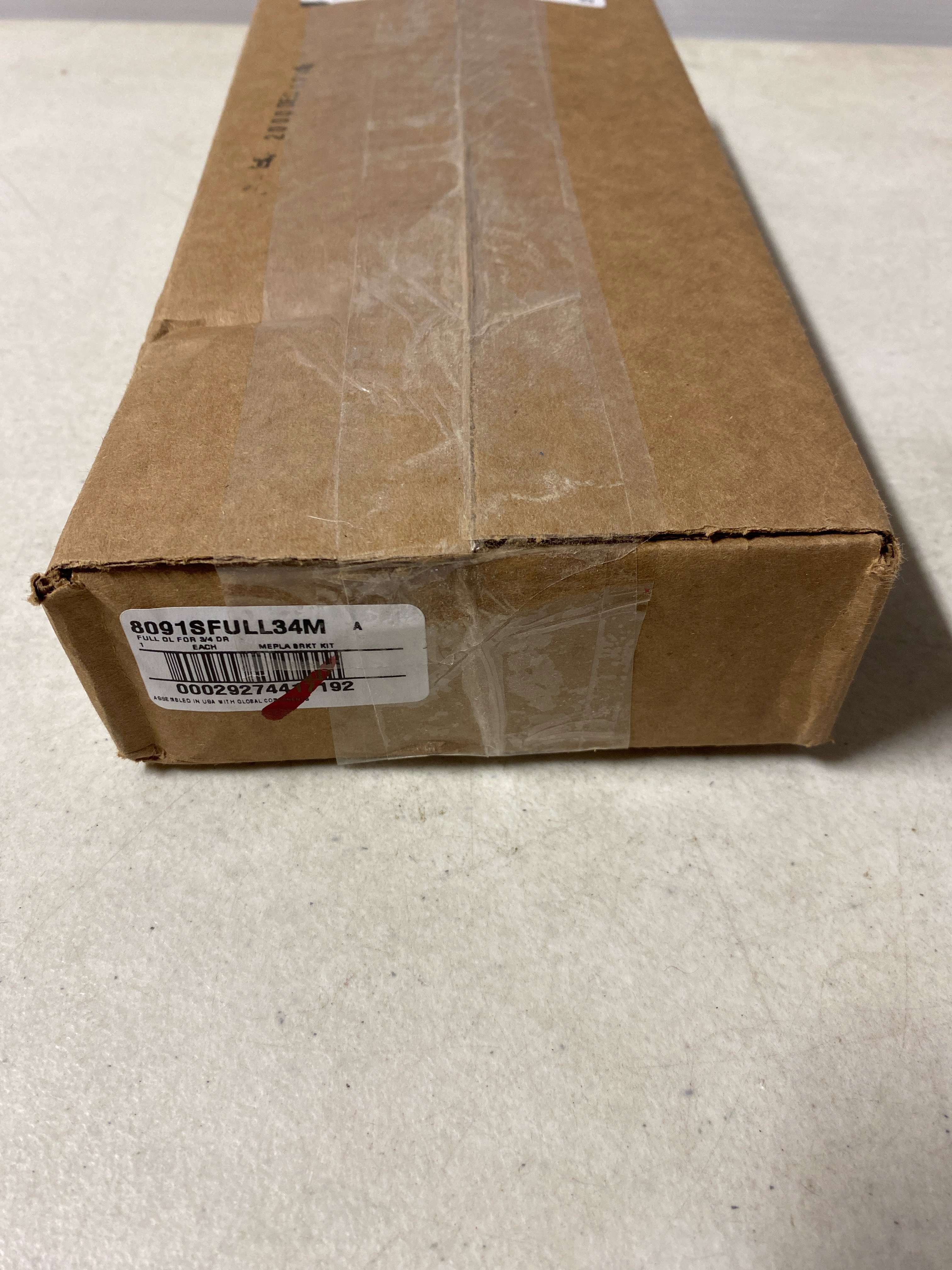 Actual inventory photograph: Knape and Vogt 8091FULL34M Pocket Door Full Overlay Kit for Mepla Hinges - Black
